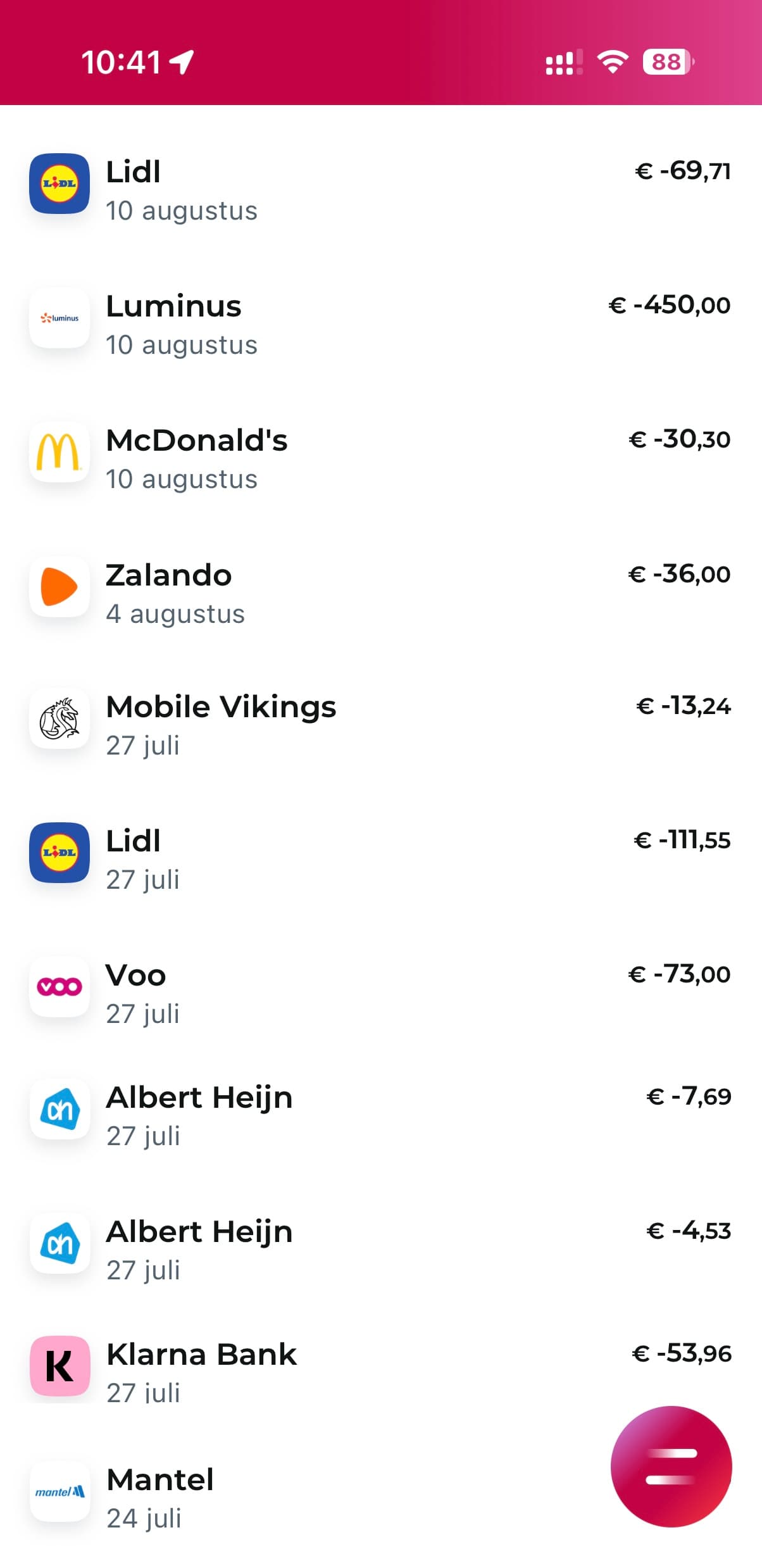 Sample screenshot from your banking app