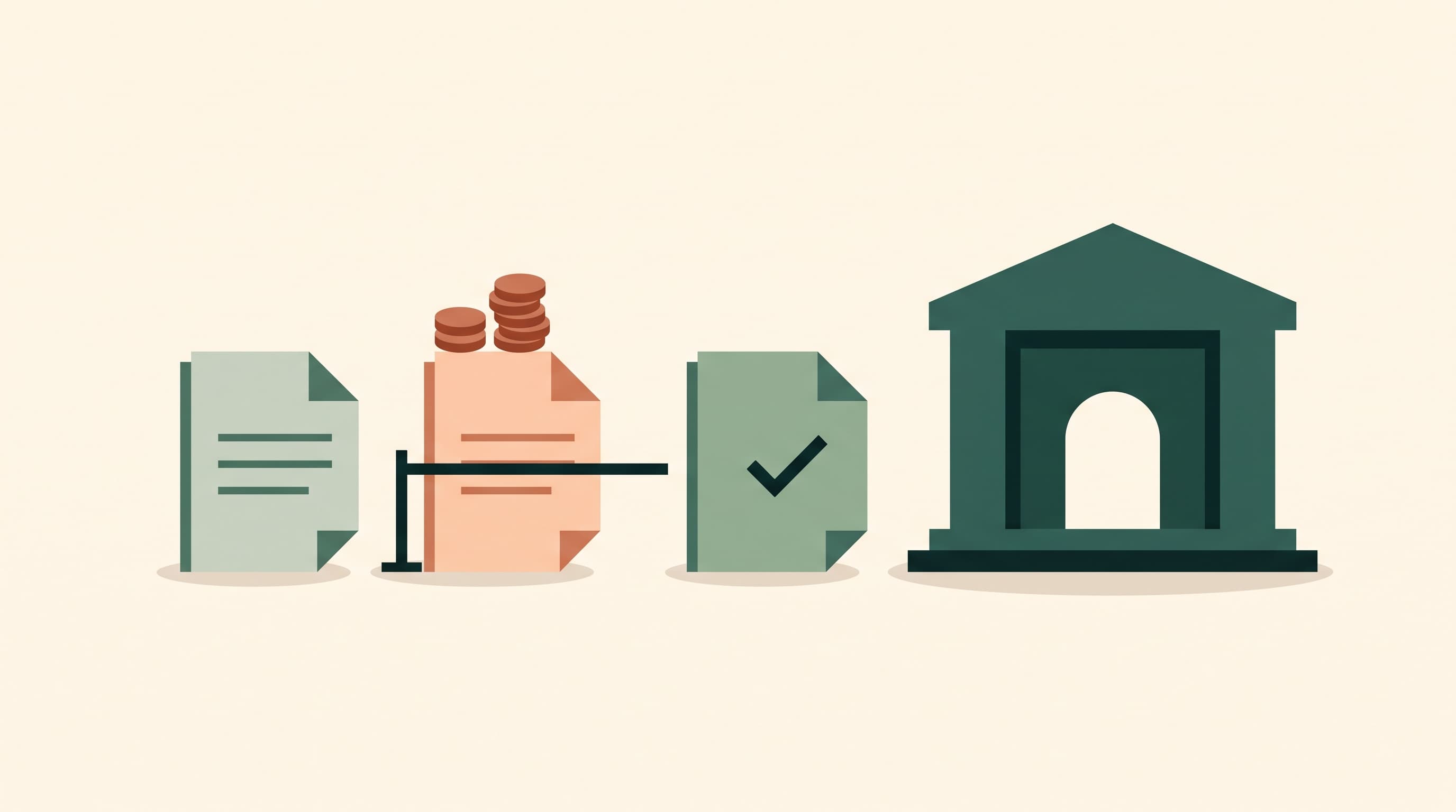 Invoices on their way to the bank: an approved invoice goes through, an invoice already paid yourself is held back
